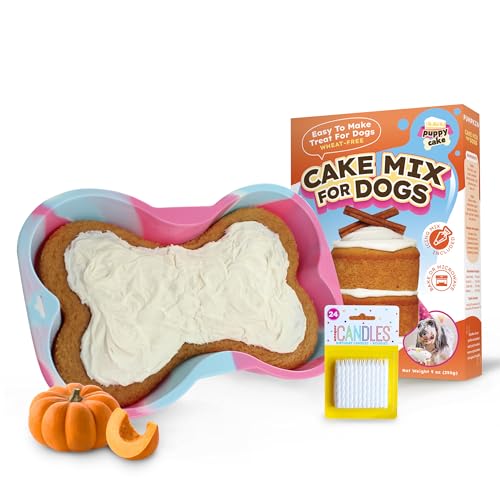Puppy Cake Mix Dog Birthday Cake Kit, with Bone Silicone