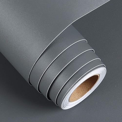 Image of HOME13 Matte Wallpaper Peel & Stick Contact Paper Decorative Self Adhesive Vinyl Wallpaper for Kitchen Cabinet Furniture Countertop Waterproof (24inches By 216inches, Dark Grey Matte Wallpaper)