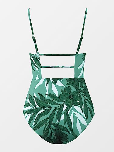 Image of CUPSHE Women Swimsuit One Piece Bathing Suit Square Neck Cutout Back Tummy Control with Adjustable Spaghetti Straps
