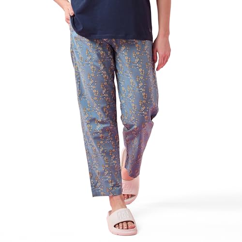 Image of Enamor Mid Rise Full Length Adjustable Drawstring Hangout Pant for Women - Relaxed Fit, Combed Cotton - E4A5