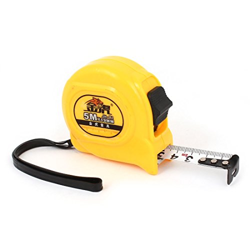 Aexit Yellow Plastic Tools & Home Improvement Shell Retractable Metric Ruler Range Measuring Measure Tape Measures Tape 5M