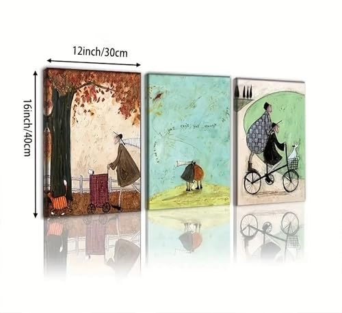 Image of 3pcs Framed Aesthetic Abstract Canvas Wall Art Natural Minimalist Posters Prints Healing Pictures Wall Decoration for Living Room Bedroom Bathroom Kitchen Office