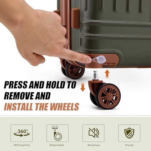 Image of KUNEL Luggage Sets 5 Piece, Hardshell Expandable Suitcase, 20 /24 /28inch