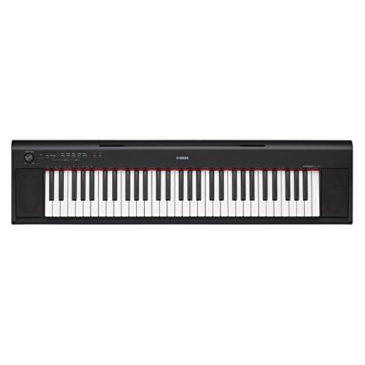 Yamaha Keyboard Piaggero NP-12B, schwarz – Leichtes und transportfreundliches Keyboard – Mit Aufnahmefunktion, Kopfhörer- und Sustain-Pedal Anschluss