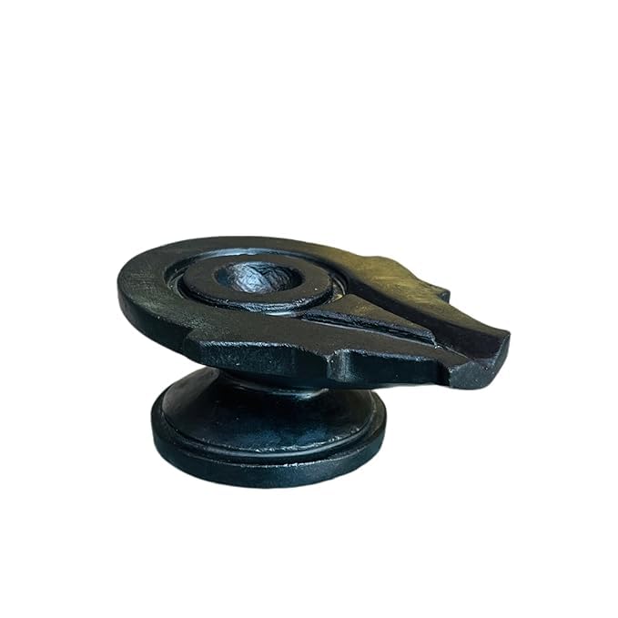 Image of Original Black Narmadeshwar 2 Inch Shivling, Lingam, Shiva Lingam & 4 Inch Jaladhari with Naag Yoni Base, Lingam Holder, Shivling Stand for Home Puja