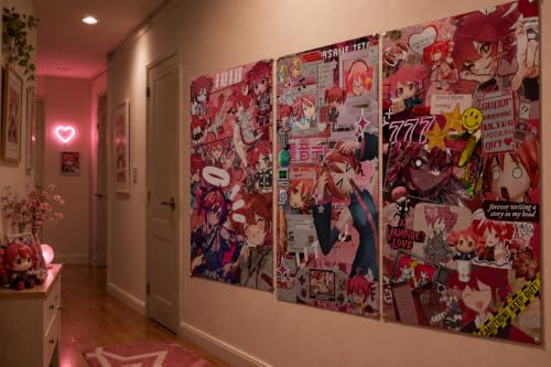 Image of Teto & Miku Anime Poster Set of 2 - Vocaloid Inspired Wall Art for Bedroom, Gaming Room & Japanese Anime Decor (Kasane Teto Anime Poster Set of 3 v2)
