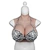 XSWL Pettorale in Silicone H/K Cup Forme del Seno realistiche morbide Grandi Tette finte Enhancer per Crossdresser Transgender Drag Queen,Ivory White,K Cup Cotton