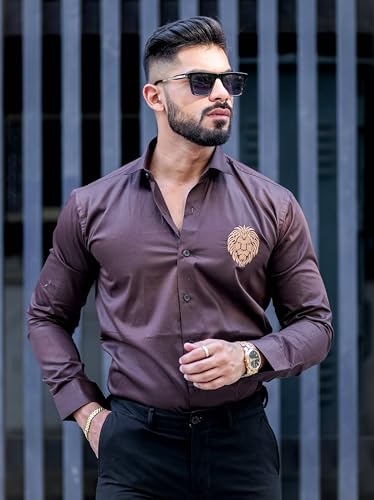 Image of Foomer Green Paisley Printed Opaque Party Shirts