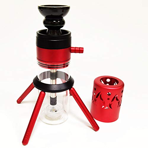 Modernes Mini-Shisha-Set mit Schlauch, Shisha-Schüssel, Legierung, Stützrahmen, Vase, magisches LED-Licht für bessere… – Bild 3