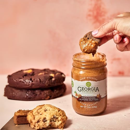 Image of Georgia Grinders Maple - Caramel Almond Butter Creamy Gourmet Nut Butter Spread, Non-GMO, Gluten Free, No Palm Oil, No Added Sugar, Vegan Friendly, 12 Ounce (1 Pack)