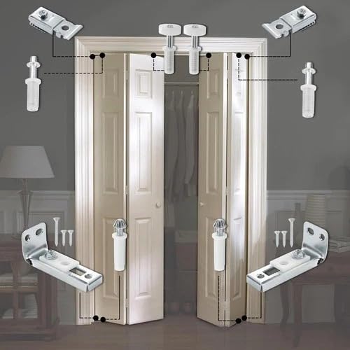 Kit de reparación para puerta plegable de 4 piezas para reemplazo de clóset corredizo miniatura 3