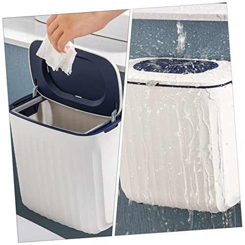 Caneca de basura para cocina con tapa deslizante azul miniatura 4