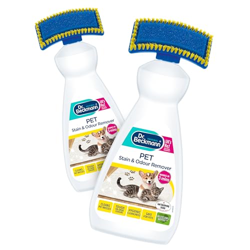 Dr. Beckmann Pet Stain and Odour Remover Eliminates stains and odours caused by pets including applicator brush Pack of 2 x 650 ml