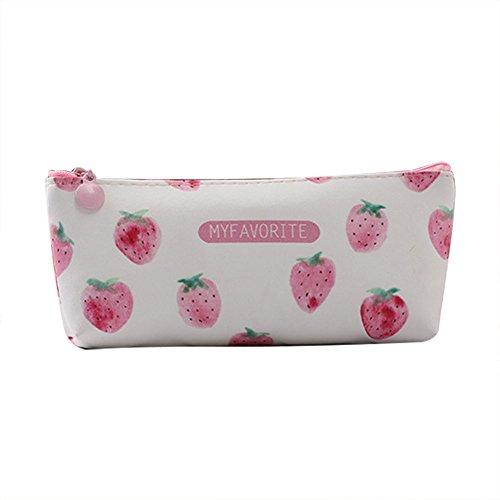Preisvergleich Produktbild Fablcrew Federmäppchen für Stifte, Tasche, kreatives Design, Erdbeermotiv