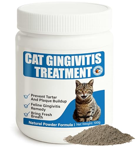 VetaSure Cat Gingivitis Treatment – Natural Tartar & Bad Breath Support with Probiotics – Easy to Use Oral Care for Teeth, Cat Gums & Gut Dental Powder