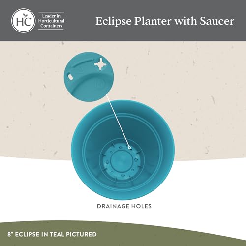 image for The HC Companies Eclipse Round Planter with Saucer - Outdoor & Indoor 