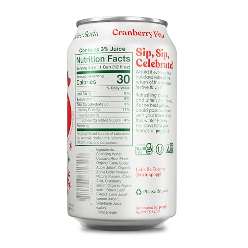 Image of Poppi Prebiotic Soda, Cranberry Fizz, 12 Oz, 12 Pack