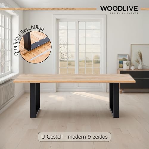 WOODLIVE DESIGN BY NATURE Massivholztisch Esstisch massiv Wildeiche Brian Natur geölt (240x100)