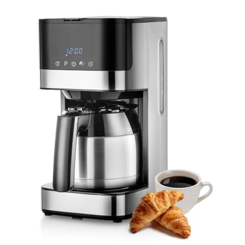 KEINVE Filterkaffeemaschine mit Thermokaraffe, 1 Liter, 900W, Edelstahl – Ansicht 1