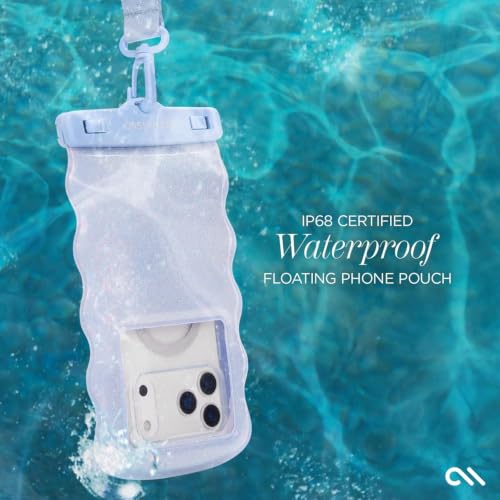 Image of Case-Mate Wavy IP68 Large Waterproof Phone Pouch - Mist Twinkle | Hidden Pocket for Card /Cash - Floating Mobile Cover w /Crossbody Lanyard - Fits All Phones - Travel Accessory for Beach & More