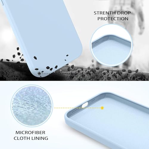 Image of DIZORO Microfiber Candy Case Compatible for iPhone 12 Mini Smooth Touch Cushion Liquid Soft Silicone Non-Slip Full Body Protective Shockproof Back Cover|5.4 inch|Solid (Sierra Blue)