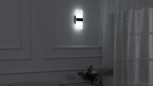 Image of Lightess Modern Wall Sconce Dimmable Sconce Wall Lighting 12W Black Indoor Wall Lamp Acrylic Wall Mounted Lighting Fixture for Bedroom Living Room Hallway, Cool White