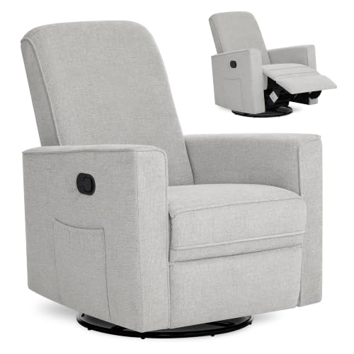 Image of Evolur Raleigh Plus Nursery Glider Recliner, GREENGUARD Gold, Soft Pebble