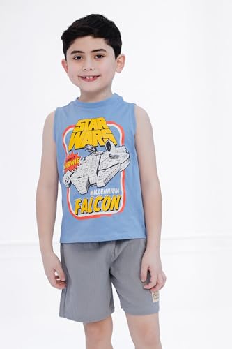 Image of STAR WARS Millennium Falcon Tank Top and Shorts Outfit Set Toddler to Big Kid Sizes (4T - 18-20)