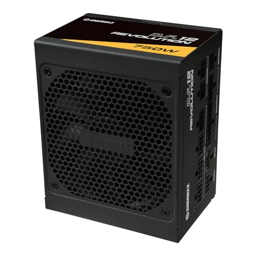 ENERMAX Revolution D.F. 12 ATX3.1 PCI-e 5.1 Ultrakompakt 750W Netzteil 80Plus Gold (Vollmodular, 50% Semi-Fanless, 12V-2x6); ETV750G, schwarz