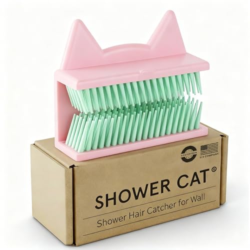 Hair Catcher Shower Wall Hair Trap - Hair Collector for Shower Silicone Hair Catchers for Shower Drain Protector and Bathtub (Pink)