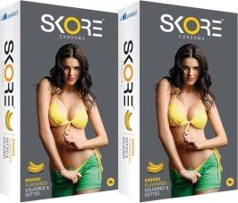 Skore Banana Condoms 20 Condoms(Ship from India)