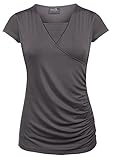 Milk Nursingwear Side-Shirred Nursing Top in Short Sleeves
