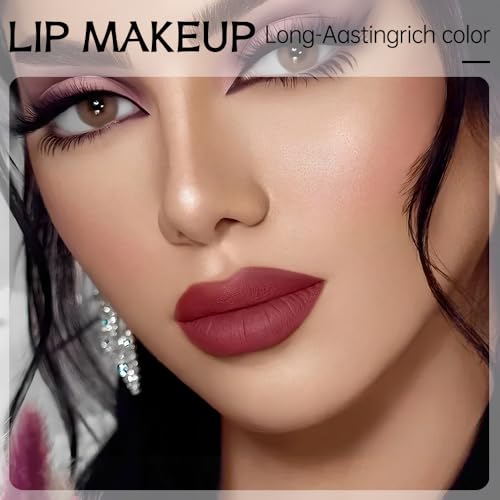 Image of Wine Berry Matte Lip Liner Pencil - Smooth & Moisturizing Lip Pencil for Precise Contour, Rich Color Payoff, Lightweight Everyday Lip Makeup, Twist-Up Design,06#