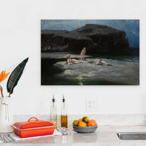 Póster de Hermann Hendrich Mondnacht Am Meer para un dormitorio de diseño moderno 4