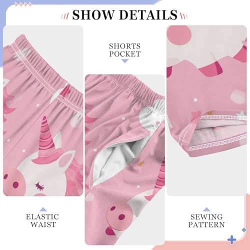 Cute Unicorn Pig Boys Pants Boys Athletic Pants Long Pant for Boywith Pockets Wide-Leg Size 6-14Y4