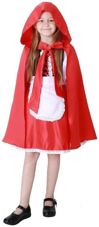 Little Red Riding Hood Costume for Girls, with Dress, Hooded Cape, Headband, Pumpkin Basket – Halloween Costume for Kids, Book Characters Costumes for Girls 2026 - view 1