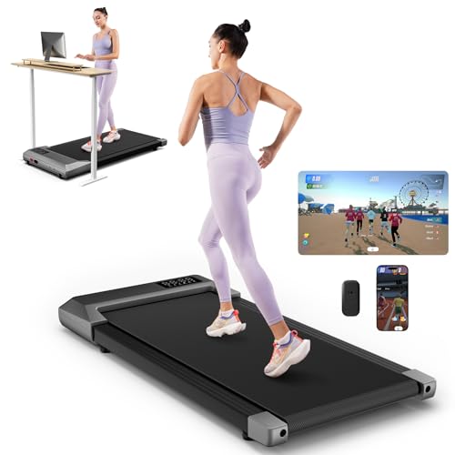 DeerRun 2025 Upgrade Walking Pad, Smart Under Desk Treadmill for Home Office, No-Assembly Treadmills...