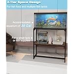 30 Gallon Fish Tank Stand, Upgraded Height Aquarium Stand Table with 2 Tiers Storage Shelf, Metal Reptile Breeder Turtle Terrarium Stand Rack for Home Office, 30" L x 12" W x 32.2" H, Black - Image 4