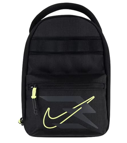 Nike 3Brand Bolsa térmica com logotipo Russell Wilson Pro, preto/amarelo neon, Large, Urbano