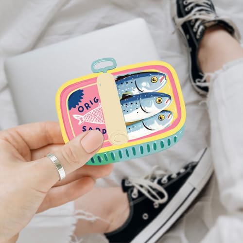 Image of 3 Pcs Kawaii Style Sardines Sticker, in Can Fish Sticker, Dark Humor Funny Bumper Die-Cut Vinyl Sticker 3 Inches for Water Bottles Laptop Phone Car Ski Helmet (Normal, 6 inch)