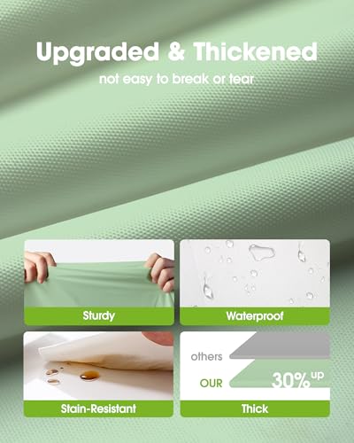 Image of Pureegg Plastic Table Cloth Disposable 8 Pack, 54 x 108 Inch Table Cloths, Easter Party, Decorative Tablecloths, Rectangle, Light, Pastel Plastic Cover, Leakproof & Sturdy, Sage Green