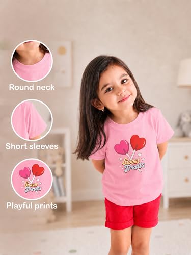 Image of Kidbea Bamboo Kids T-Shirt Ultra-Soft Premium Half Sleeve Graphic Tee for Girls, Casual Summer Wear for Toddlers & Kids