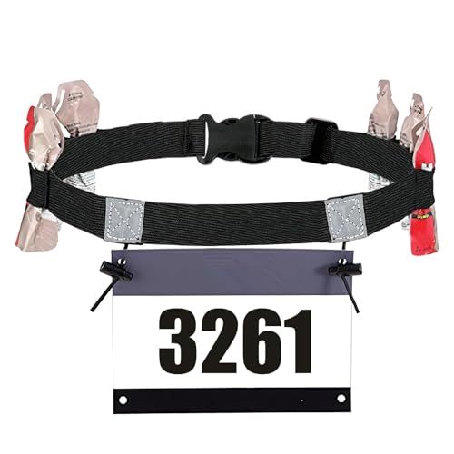 Porte Dossard, Ceinture Running, Numéro de Participant Coureur, pour Marathon Triathlon Ceintures, Porte Dossard Vélo, Léger et Respirant, sans Épingle à...
