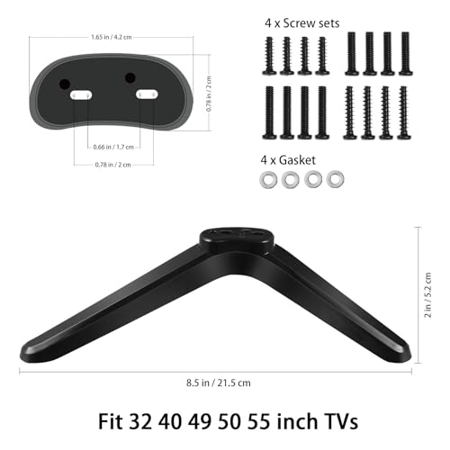 Universal TV Stand Legs - Pair of Replacement Feet for Home TV, Easy Installation