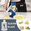 KEOUKE Rotary Cheese Grater Hand Crank Deep Blue - Shredder Slicer Grinder 3 Stainless Steel Blades, Stable Suction, Labor-Saving Handle, Safe Kitchen Tool for Cheese, Vegetable, Nuts, Chocolate #3