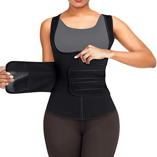 Bingrong Fajas Deportivas Mujer Entrenador de Cintura Fajas para Adelgazar Sauna Adelgazante Mujer Trajes de Sudoración para Fitness Fajas Reductoras Chaleco Sudoracion Mujer