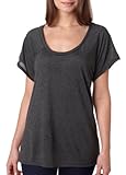 Bella womens Flowy Raglan T-Shirt(B8801)-DRK GREY HEATHER-L