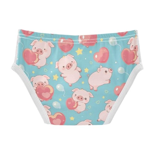 Wusikd Cute Pink Piglets Boys' Underwear Cotton Heart-shaped Stars Boys Briefs Soft Toddler Underwear 2T2