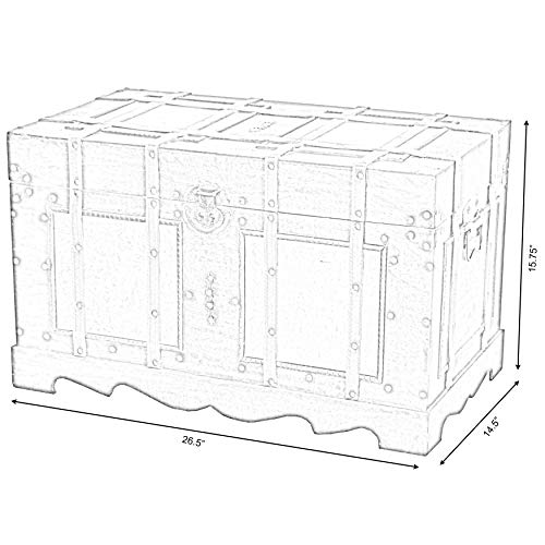 Large-Antique-Style-Steamer-Trunk-Decorative-Storage-Box Large Antique Style Steamer Trunk Decorative Storage Box
