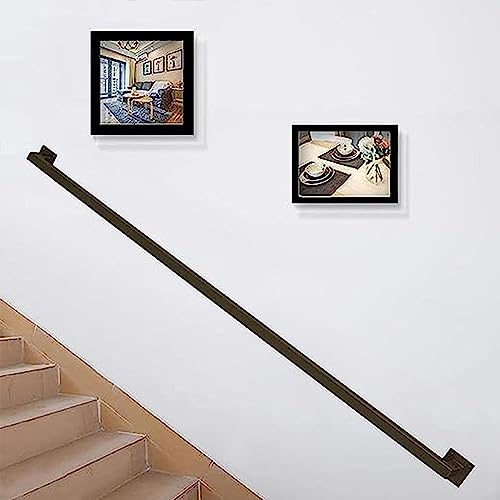 Tubo quadrato galvanizzato industriale il - Kit completo per montaggio a parete interno/esterno (80 cm) - Soluzione di ringhiera durevole ed elegante per migliorare la sicurezza